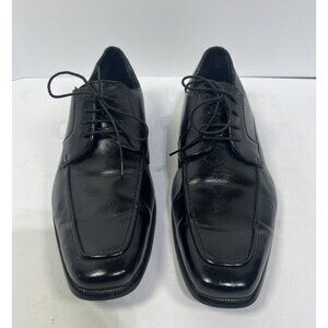 Delli Aldo Mens Black Dress Shoes Size 10 Square Cap Toe Lace Up Oxford